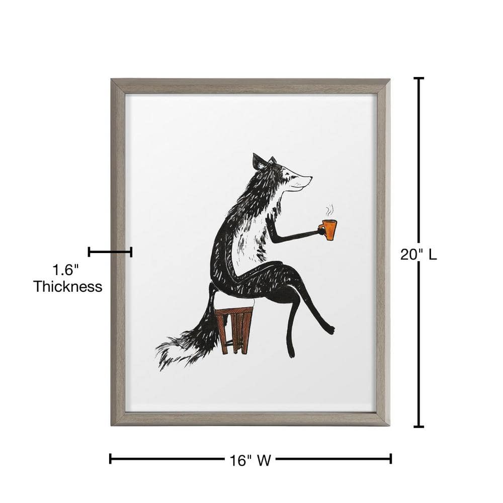 Blake Fox Orange Coffee Cup Framed Glass Wall Art