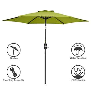 7.5 ft. Patio Market Crank and Tilt Umbrellas, Table Umbrellas,UV-Resistant Canopy in Lemon Green