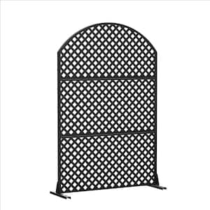 72 in. Laurence Metal Outdoor Garden Fence Privacy Screen Garden Screen Panels in Black