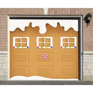 Gingerbread Door - Christmas 7 ft. x 8 ft. Garage Door Decor Banner Mural