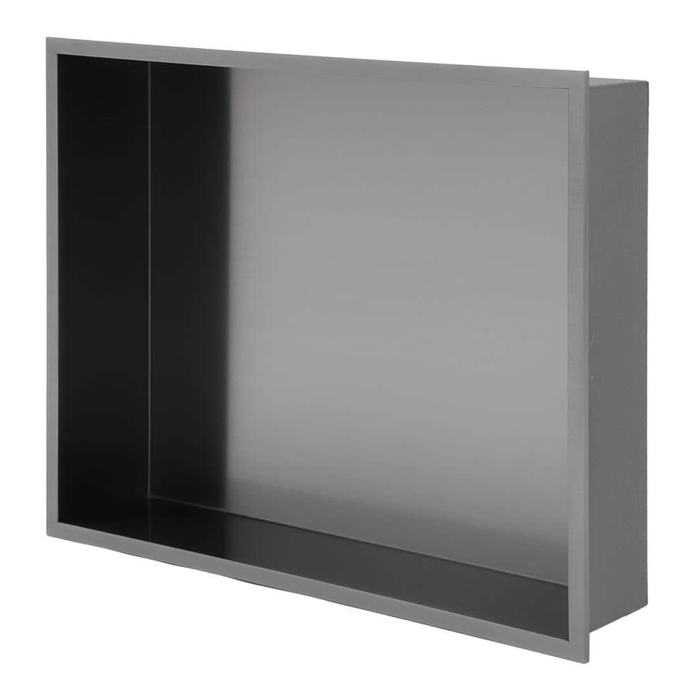 19 in. x 15 in. Gunmetal Black Stainless Steel Wall Mounted Shower Niche Single Shelf price history on PriceWatchPro
