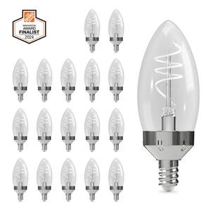 ATB 12 PC Clear Light Bulbs 40W 120V Candelabra Candle Flame Tip Chandelier Lighting