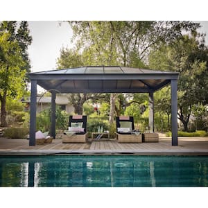 Sojag Mykonos 10 ft. x 14 ft. Dark Grey Double Roof Rustproof Aluminum  Framed Gazebo 500-9165210 - The Home Depot