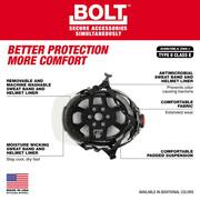 BOLT White Type 2 Class E Front Brim Non-Vented Safety Helmet