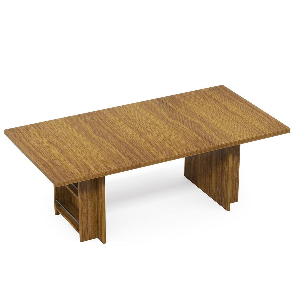 Halseey 63 in. Rectangular Light Brown Computer Desk with Storage, Large Writing Desk Home Office Executive Desk