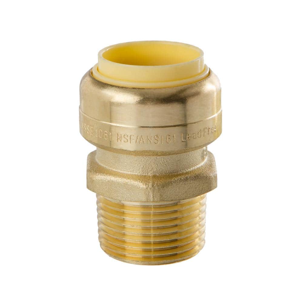 LittleWell 3/4 in. x 3/4 in. Brass Male Pipe Push-Fit Thread Coupling ACPF12MPT12