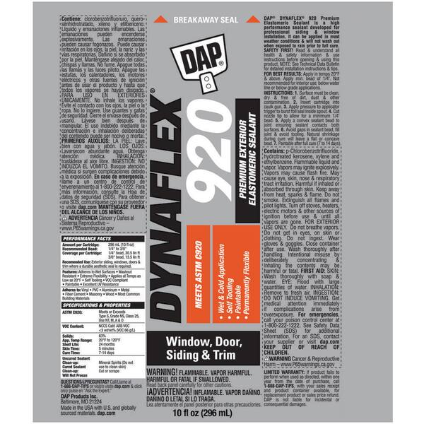 DAP Dynaflex 920 10.1 oz. White WT099 Window, Door and Siding