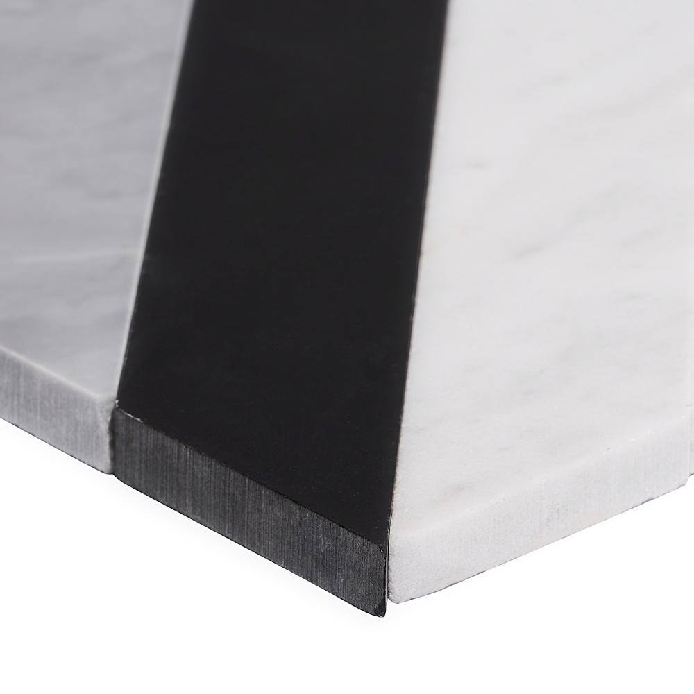 Chelsea 8" x 8" Black and Gray Marble Mosaic Tile