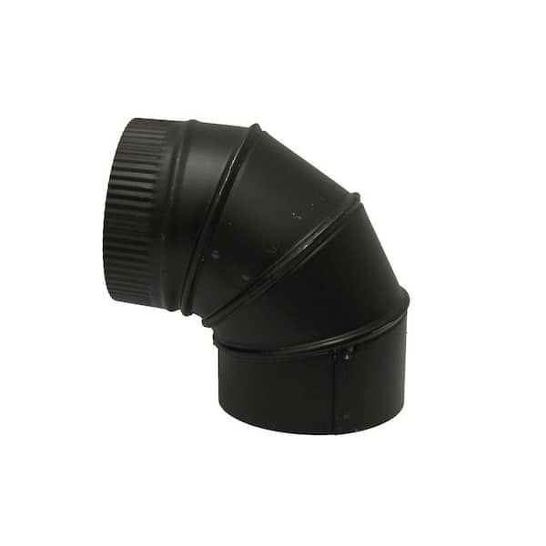 Master Flow 6 in. x 6 in. Black Stove Pipe Elbow