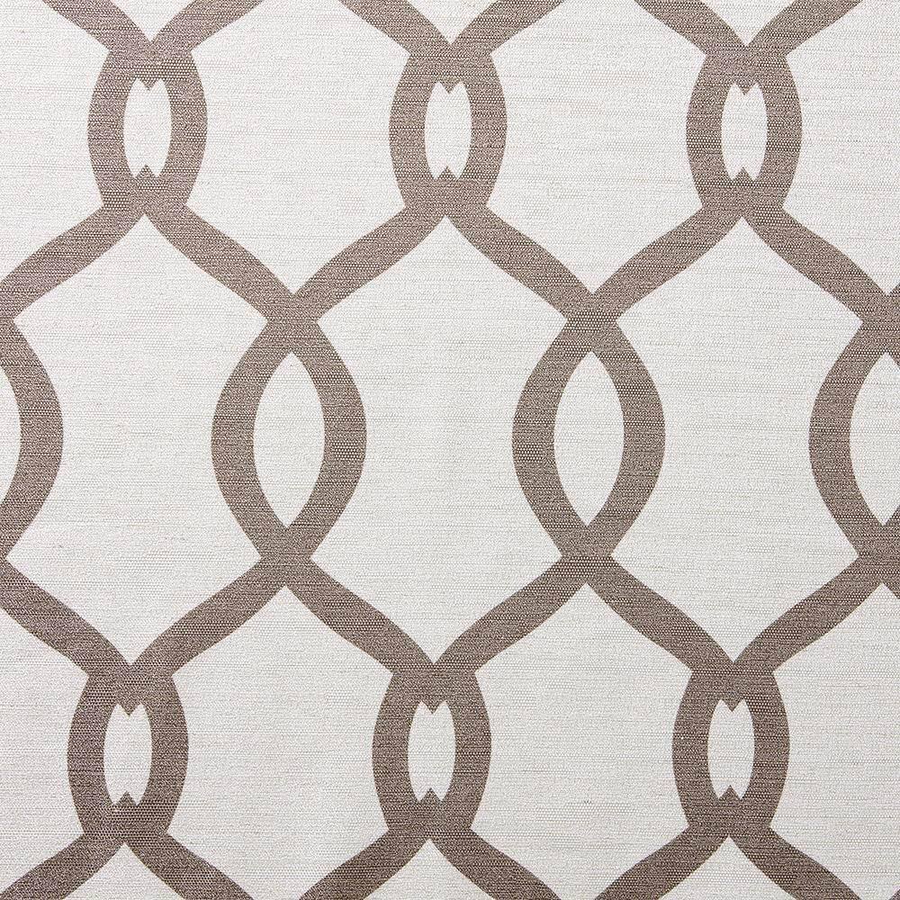 Tan and Mecca Orange Geometric Grommet Top Window Curtain Panel