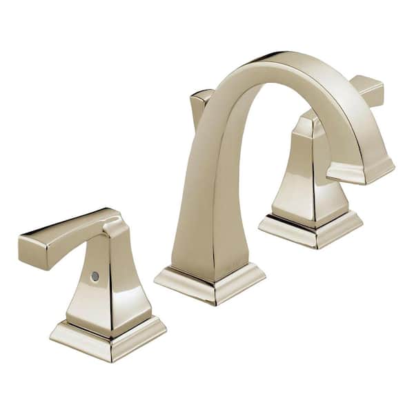 Delta Dryden 8 in. Widespread 2-Handle Bathroom Faucet with Metal Drain Assembly in Polished Nickel
