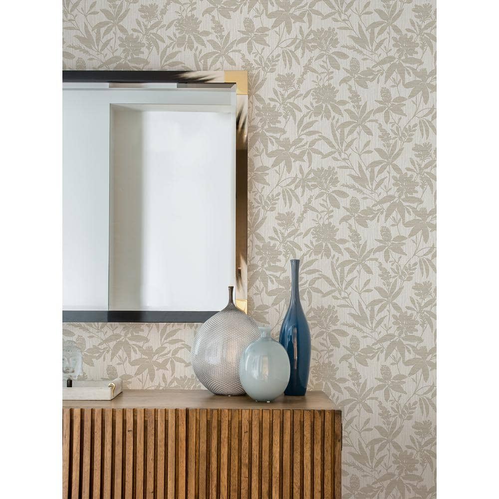 Beige Floral 3D Non-Pasted Vinyl Wallpaper Roll