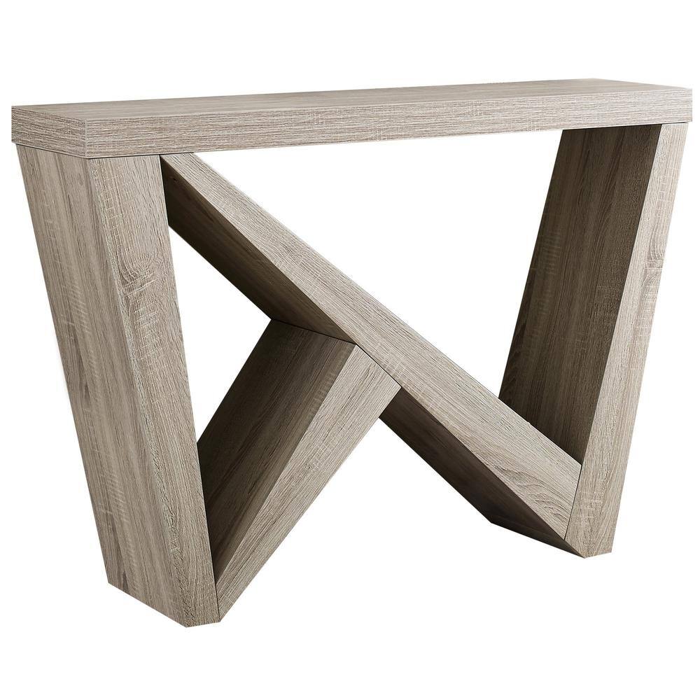 48 in. Dark Taupe Standard Rectangle Console Table with Storage