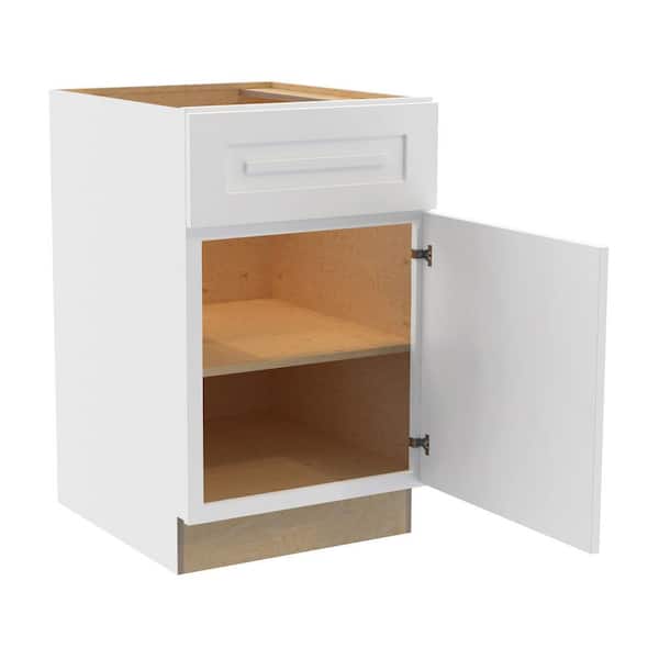 Grayson 21 in. W x 24 in. D x 34.5 in. H Assembled Plywood Base Kitchen Cabinet in Pacific White with Soft Close RH