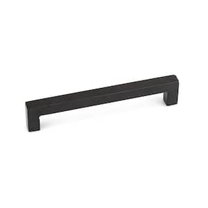 Sheffield Collection 7 9/16 in. (192 mm) Matte Black Traditional Rectangular Barn Door Pull