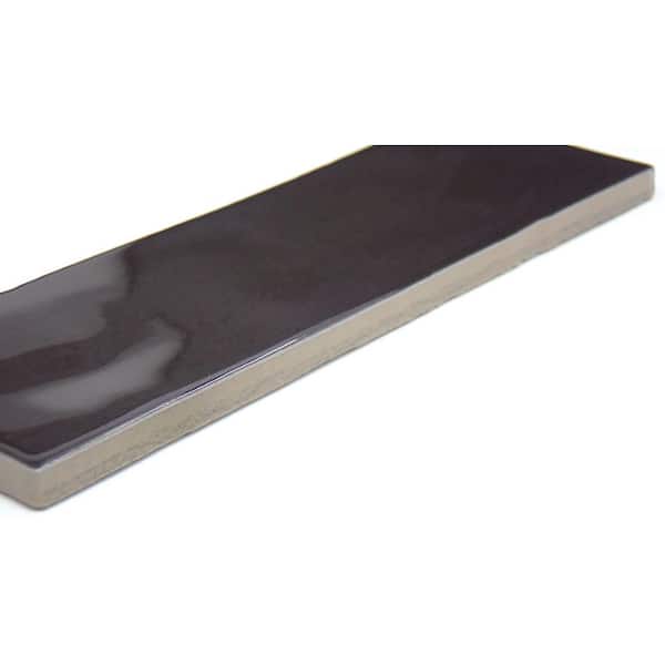 EMSER TILE Passion Nero 3 in. x 8 in. Glossy Porcelain Wall