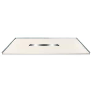Zero Threshold 63 in. L x 31.5 in. W Customizable Threshold Alcove Shower Pan Base with Center Drain in Cameo