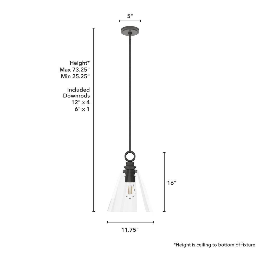 Noble Bronze 16" Glass Pendant Light with LED