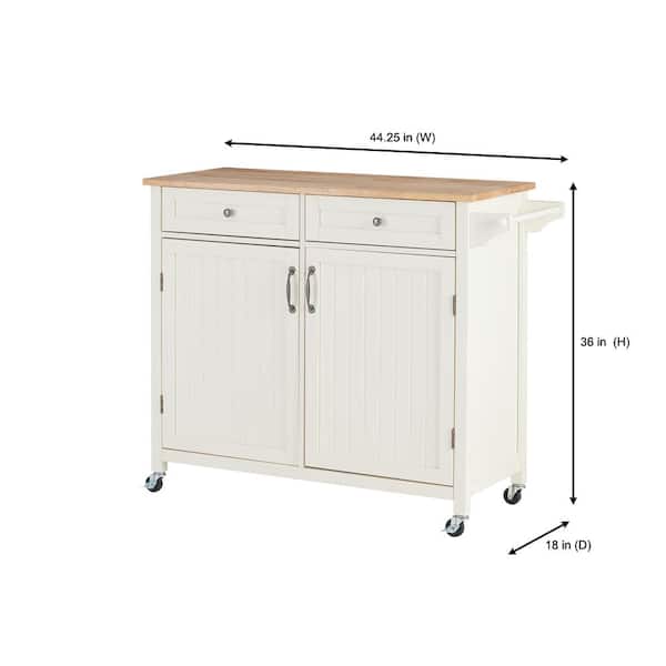 Wood Small Butcher Block Kitchen Cart In Natural Brown - Pemberly