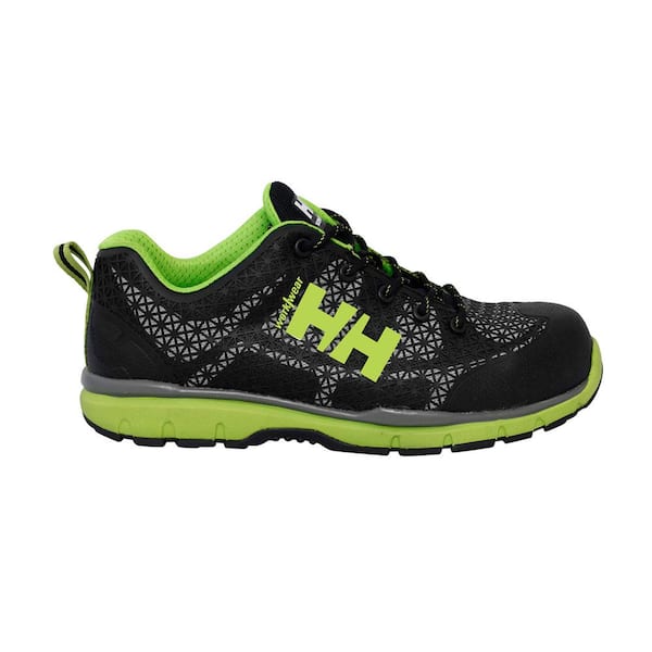 Helly Hansen Men's Protection Low Slip Resistant Athletic Shoes - Composite Toe - Black/Green Size 10.5(M)