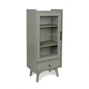 19.75 in. W x 13.75 in. D x 46 in. H Gray Linen Cabinet with Double Adjustable Shelves and 1-Drawer