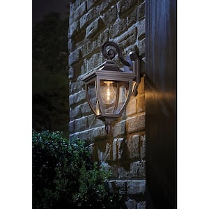 1-Light Oil-Rubbed Bronze Outdoor 6.5 in. Wall Lantern Sconce with Clear Glass