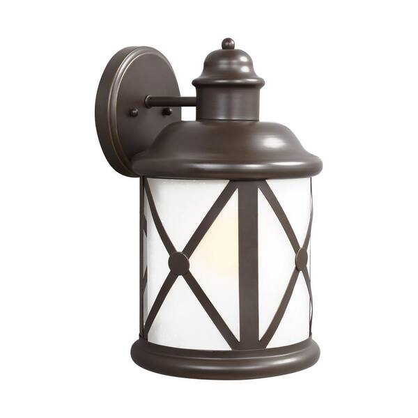 Generation Lighting Lakeview 1-Light Antique Bronze Outdoor 14 in. Wall Lantern Sconce