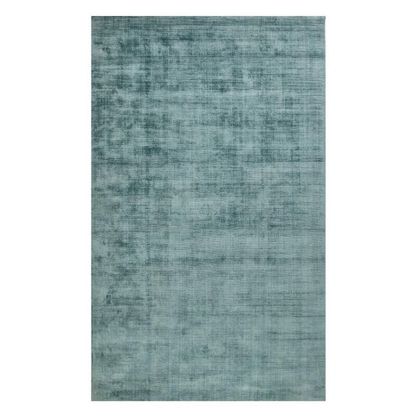 4 ft. x 6 ft. Sea Green And Light Blue Abstract Hand Woven Area Rug