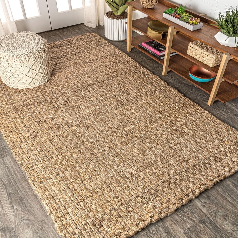 Estera Chunky Braided Jute Handmade Reversible Rug - Natural 3' x 5'