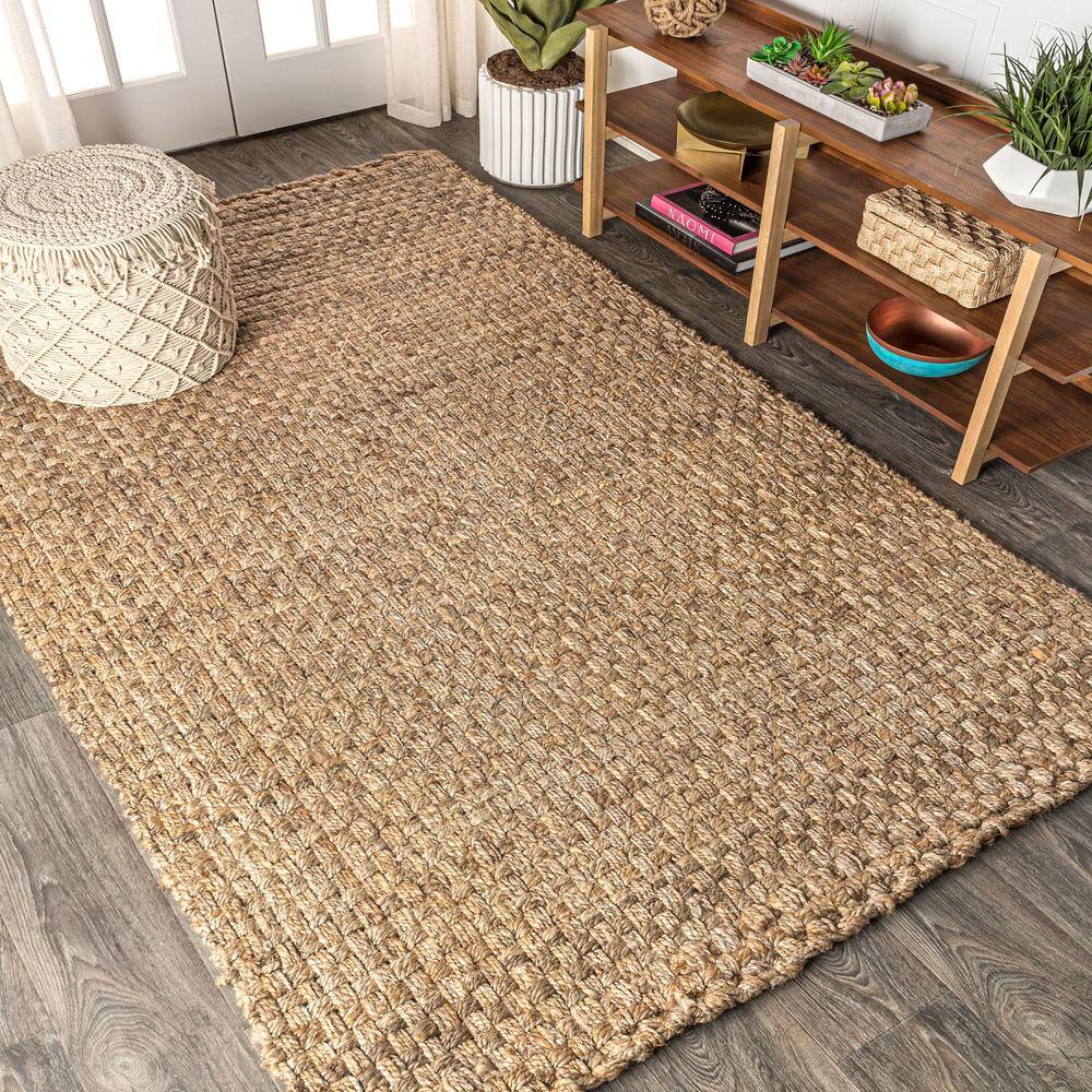 Estera Ivory Chunky Handwoven Jute 5' x 8' Area Rug