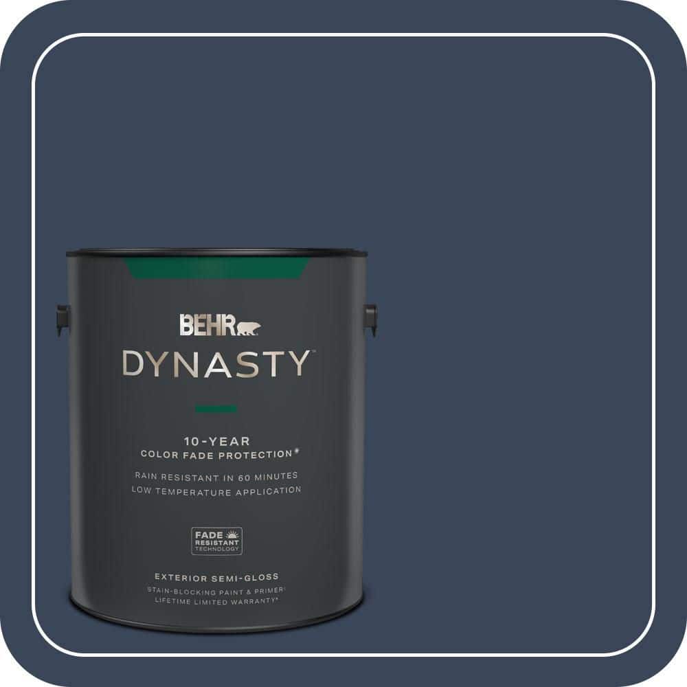 BEHR DYNASTY 1 gal. #590F-7 Peaceful Night Semi-Gloss Exterior Stain ...