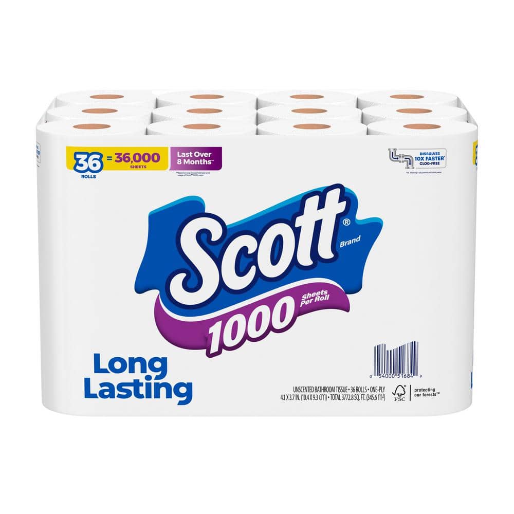 Scott 2-Ply White Individually Wrapped Standard Rolls Bulk Toilet Paper (80  Rolls/Case, 550 Sheets/Roll) 04460 - The Home Depot