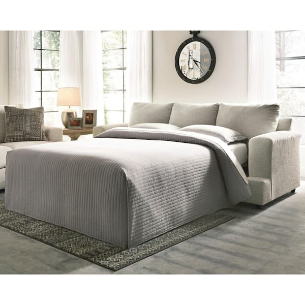 Soletren 96 in White Chenille Queen Size Sofa Bed