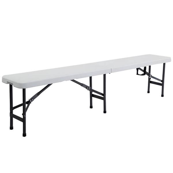 WELLFOR Outdoor Picnic HDPE Folding Bench Portable for Camping