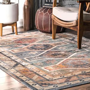 Monica Tribal Blue 8 ft. x 11 ft. Area Rug