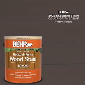 1 gal. #SC-104 Cordovan Brown Solid Color House and Fence Exterior Wood Stain