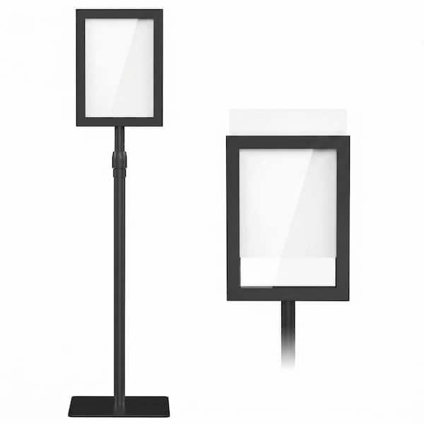 39-50 in. Adjustable Metal Floor Sign Holder Stand Trellis Style with Stable Base for Business Retail Trade Show Display