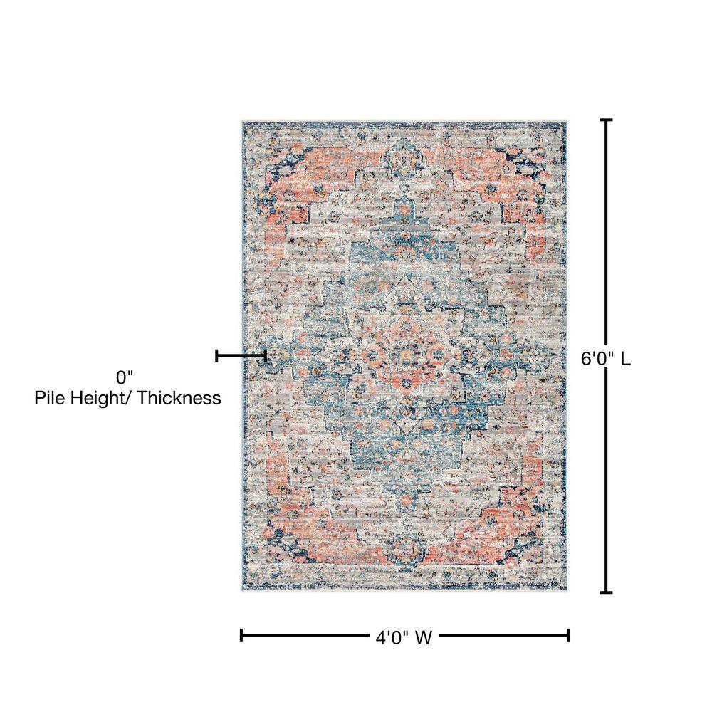 Sawyer 4' x 6' Multicolor Synthetic Reversible Area Rug