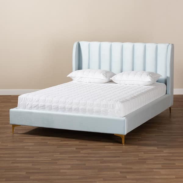 Light blue on sale velvet bed