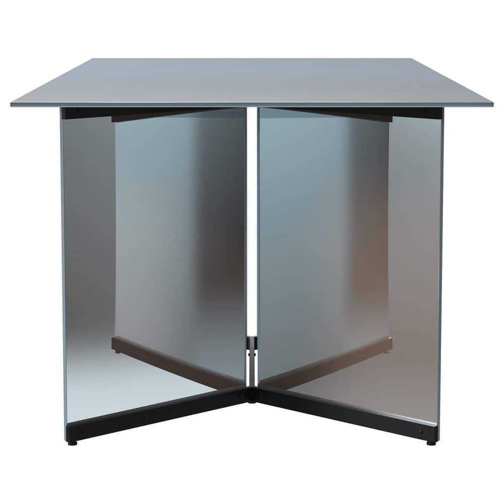 Emery 76-inch Rectangular Silver Mirrored Dining Table