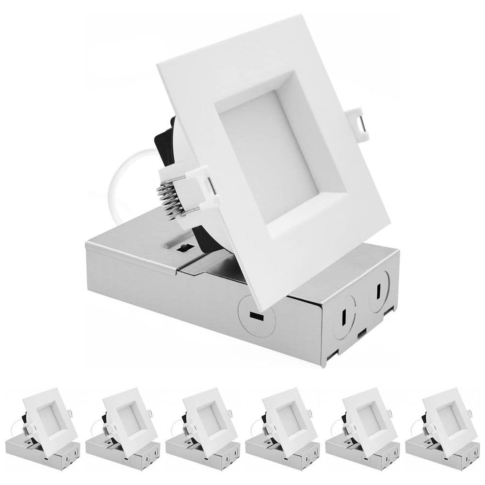 4 In. Integrated LED Square Regressed Mini Panel light, 5CCT, 12/15/19W, 1000/1400/1800LM, Dual Dimmable 90° Beam 6 Pack price history on PriceWatchPro