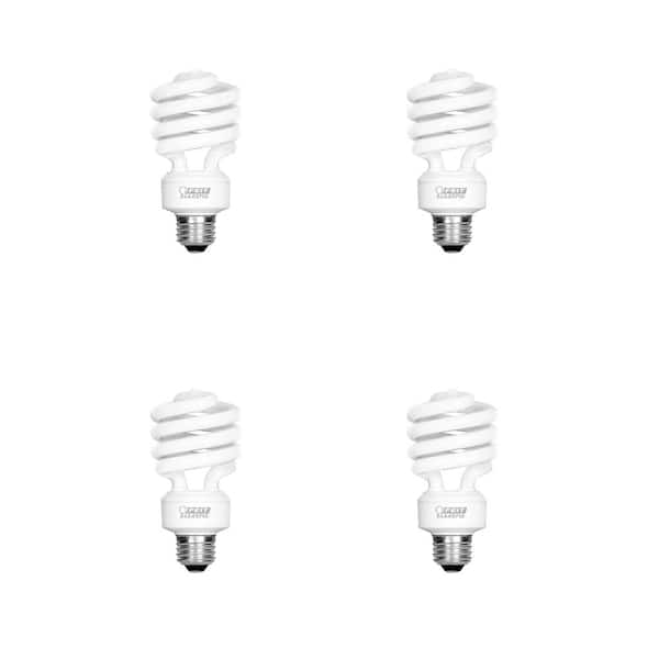 EcoSmart 100-Watt Equivalent A19 Spiral Non-Dimmable Compact Fluorescent CFL  Light Bulb Soft White (4-Pack) ESL23TM/4/ESM