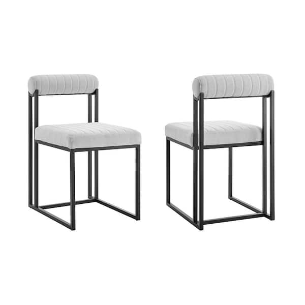 Armen Living Anastasia Cream Fabric Armless Dining Chair (Set of 2)