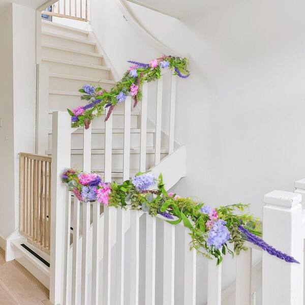 6 ft. Purple Artificial Mixed Flower Garland with Lilac and
