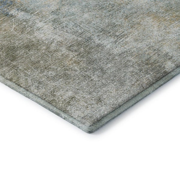 Mayfield Premium Machine Washable Abstract AMF1999 Khaki 5 ft. x 7 ft. 6 in. Area Rug