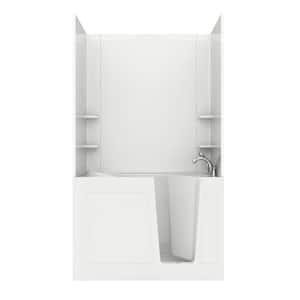 Rampart 4.5 ft. Walk-in Air Bathtub with Easy Up Adhesive Wall Surround in White