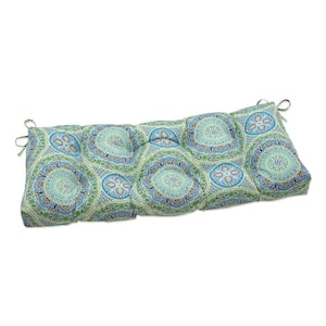 Novelty Rectangular Outdoor Bench Cushion in Blue