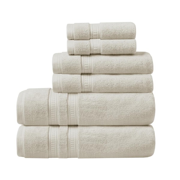 Beautyrest Plume 6-Piece Ivory Feather Touch Antimicrobial 100% Cotton Bath Towel Set