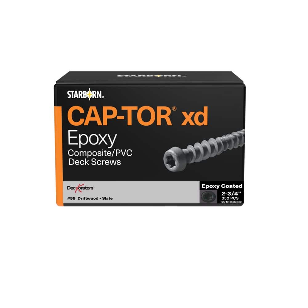 "#10 x 2-3/4 in. Star Trim Head Epoxy Coated Steel Composite Deck Screws Dark Slate #55 (350-pieces)" price history on PriceWatchPro