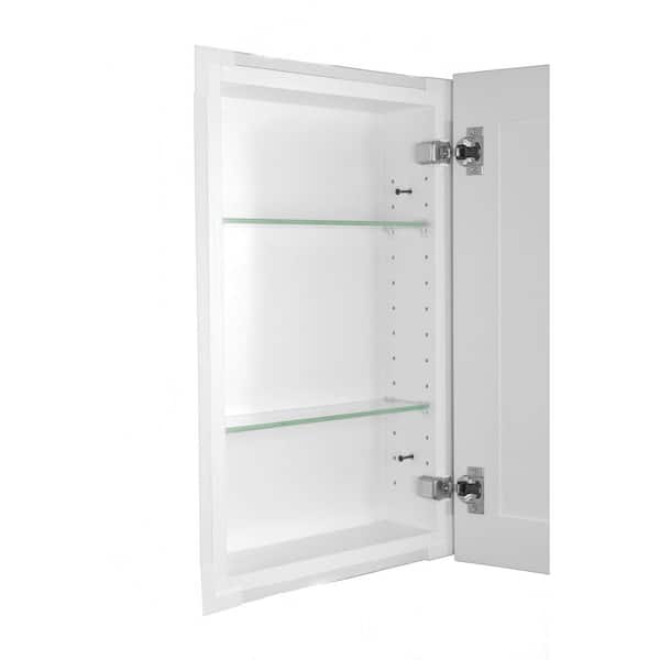 WG Wood Products Fieldstone Shaker 15.5 in. W x 23.5 in. H White Enamel Recessed Medicine Cabinet without Mirror Style Frameless